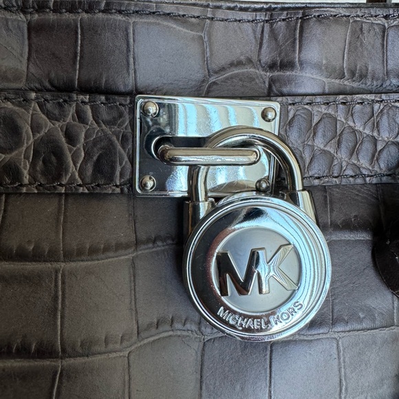 Michael Kors crocodile embossed leather satchel - Picture 2 of 10